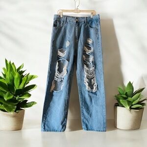 Trendy Distressed Blue Women's Jeans